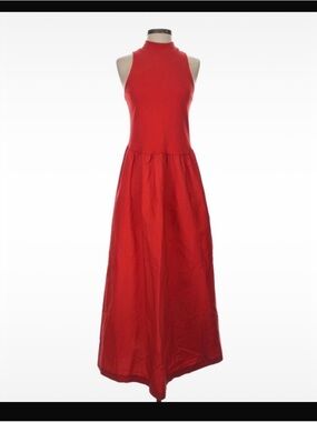 NWT  100% cotton A new day Sleeveless Red Maxi Dress with Mock Neck
